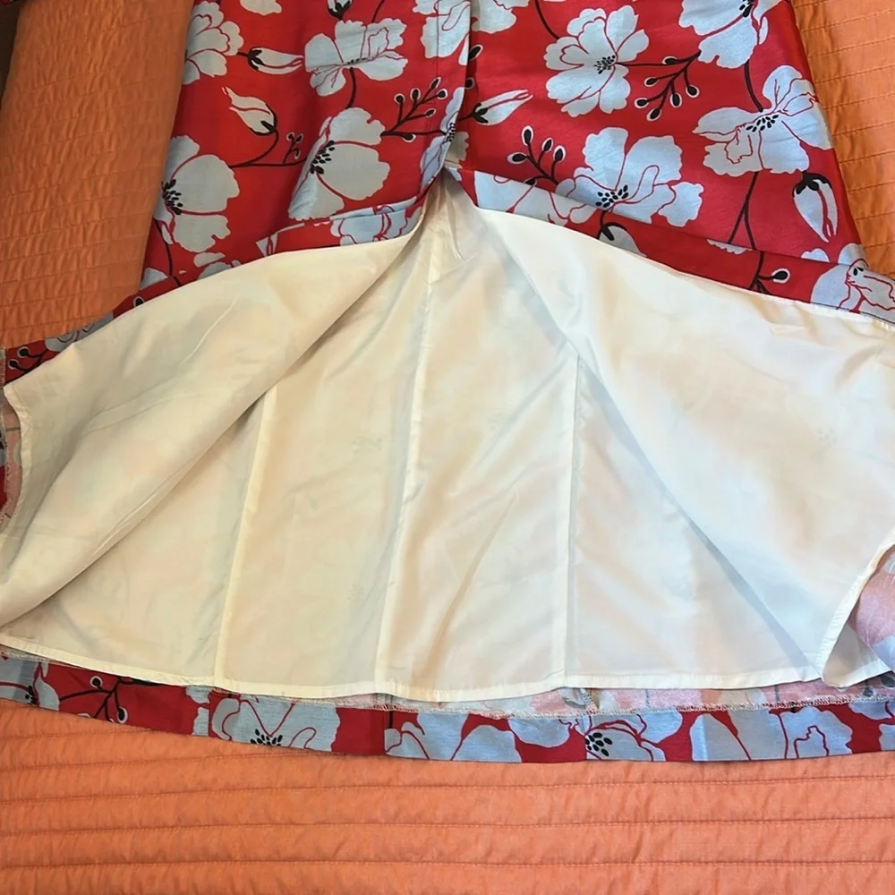 WAYWARD FANCIES eShakti Floral Print Dupioni Kimono Style Trench Jacket size M - Picture 9 of 16